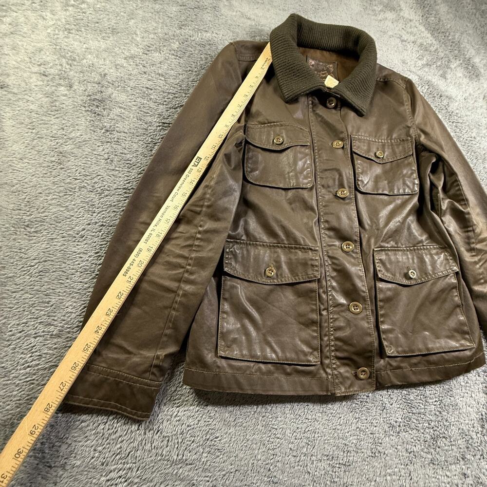 J Crew M Womens Brown Utility Field Jacket Coated Cotton Military Style - Picture 4 of 7